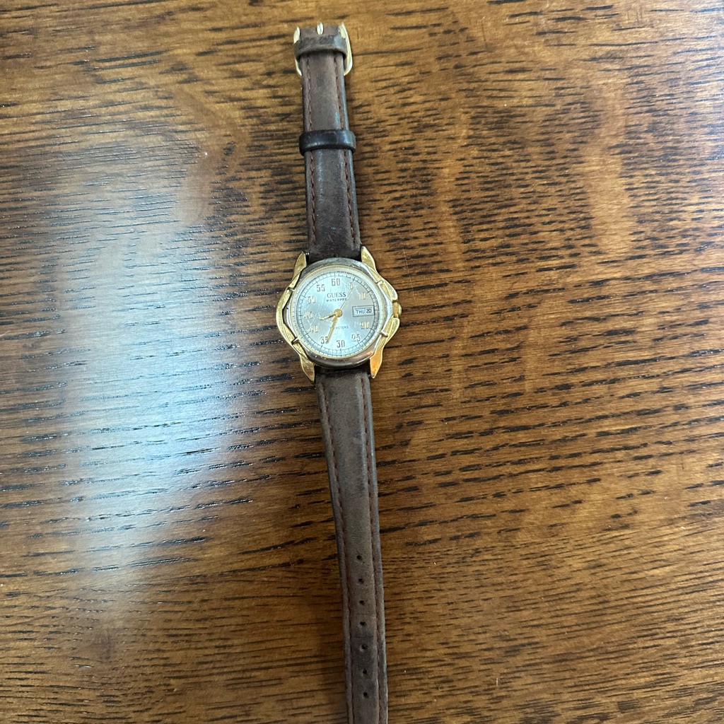 Gold And Brown Real Leather Watch